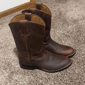 Justin Boots Youth Brown Leather Cowboy Boots